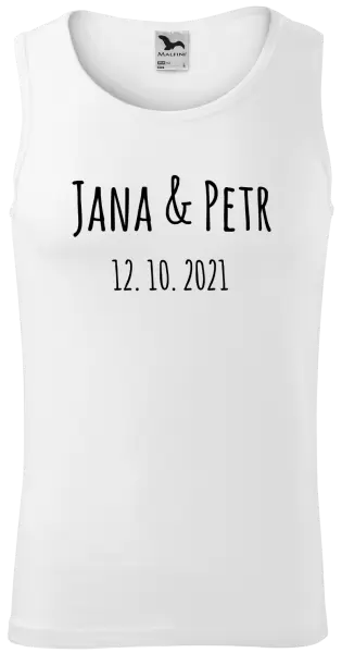 Pánské tílko Jména a datum písmo 1