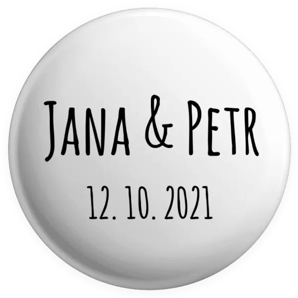 Placka Jména a datum písmo 1