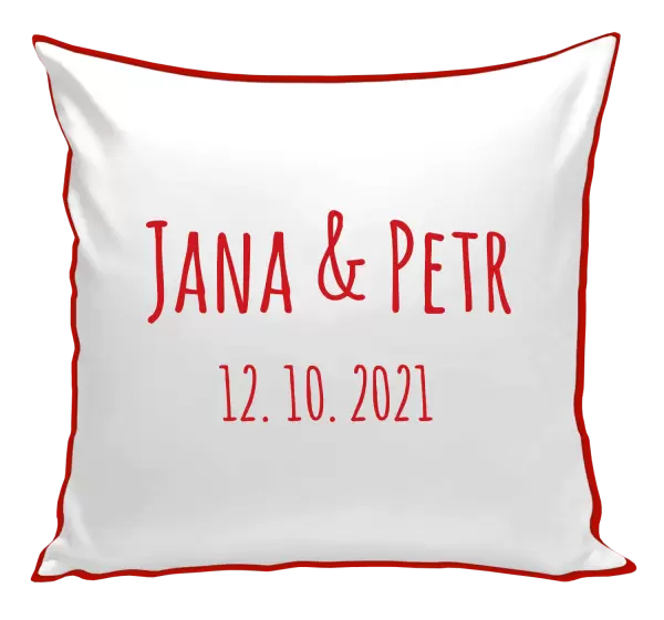 Polštář Jména a datum písmo 1