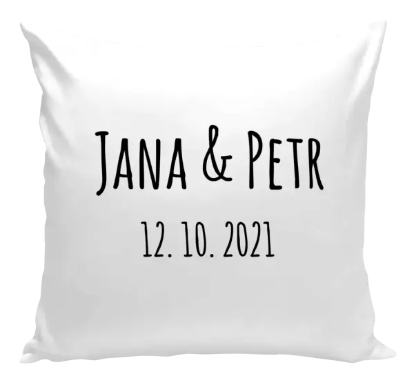 Polštář Jména a datum písmo 1