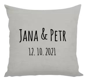 Polštář Jména a datum písmo 1
