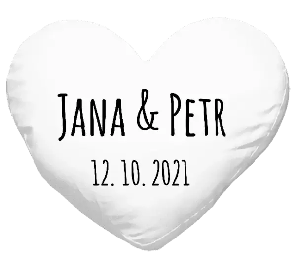 Polštář Jména a datum písmo 1