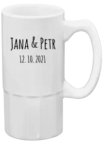 Půllitr Jména a datum písmo 1