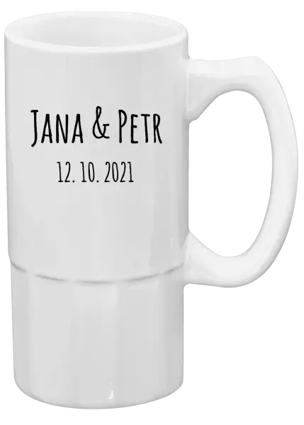 Půllitr Jména a datum písmo 1