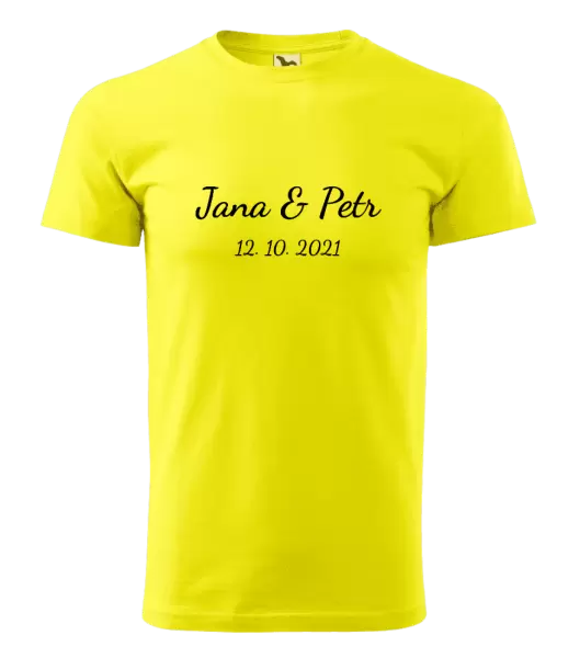 Pánské tričko Jména a datum písmo 2