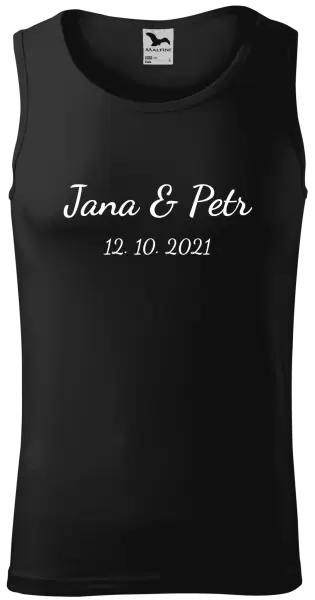 Pánské tílko Jména a datum písmo 2