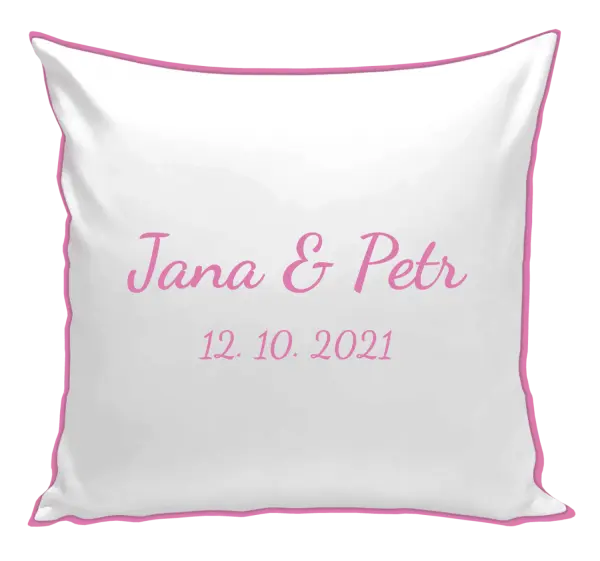 Polštář Jména a datum písmo 2