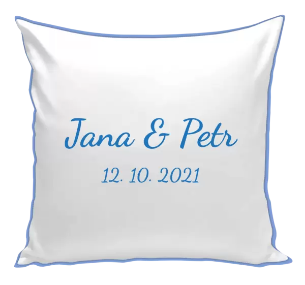 Polštář Jména a datum písmo 2