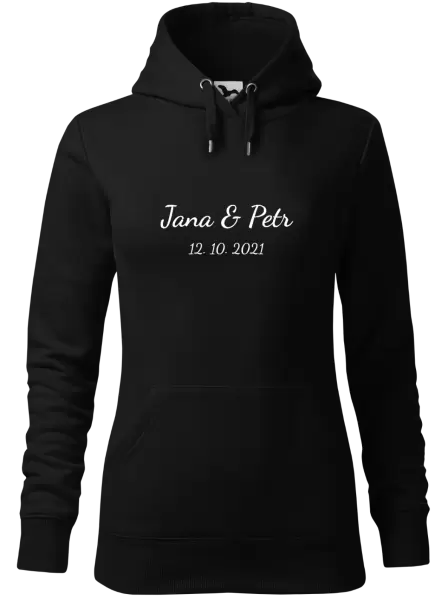 Dámská mikina Jména a datum písmo 2