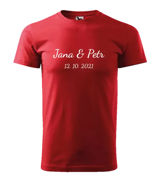 Pánské tričko Jména a datum písmo 2