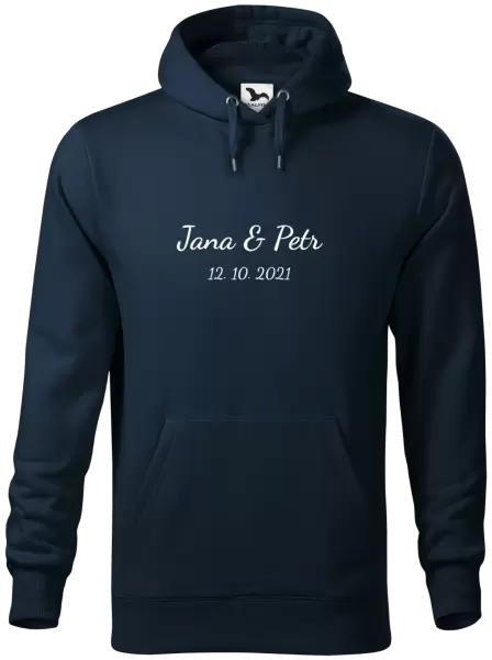 Pánská mikina Jména a datum písmo 2