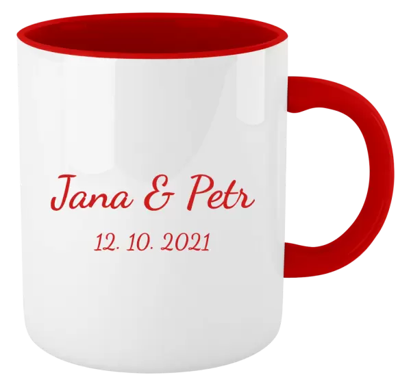 Hrnek Jména a datum písmo 2