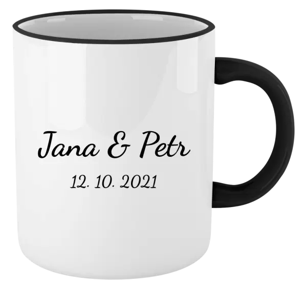 Hrnek Jména a datum písmo 2