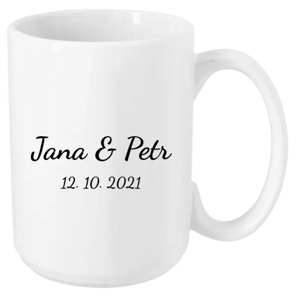 Hrnek Jména a datum písmo 2
