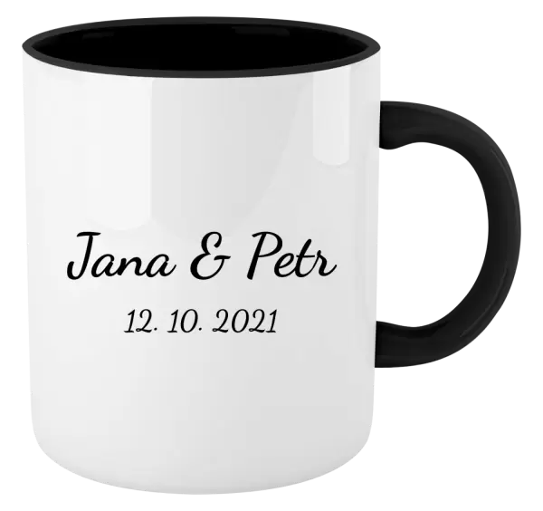Hrnek Jména a datum písmo 2