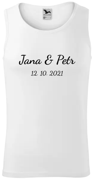 Pánské tílko Jména a datum písmo 2