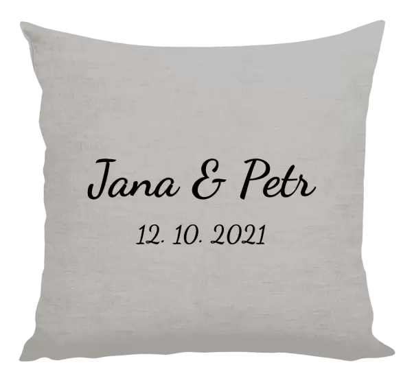 Polštář Jména a datum písmo 2