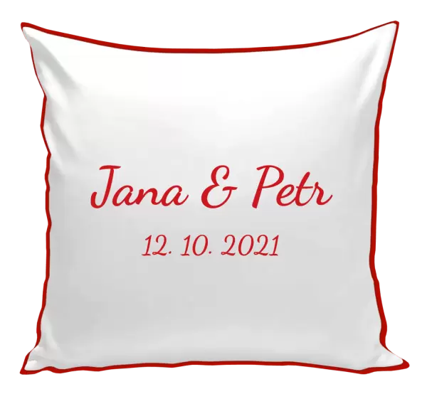 Polštář Jména a datum písmo 2