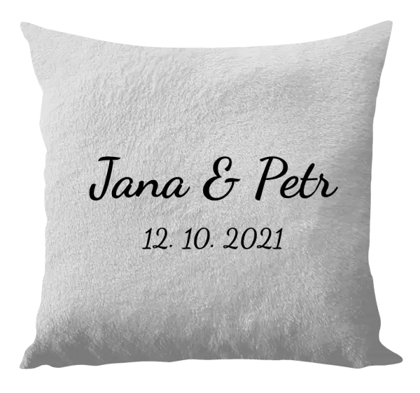 Polštář Jména a datum písmo 2