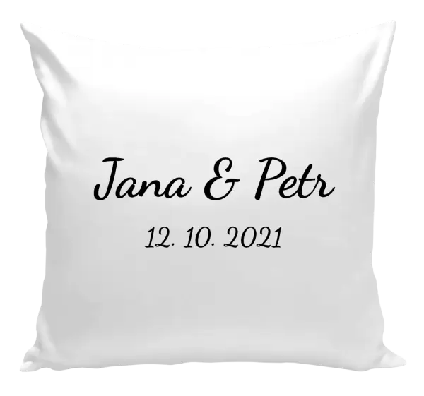 Polštář Jména a datum písmo 2