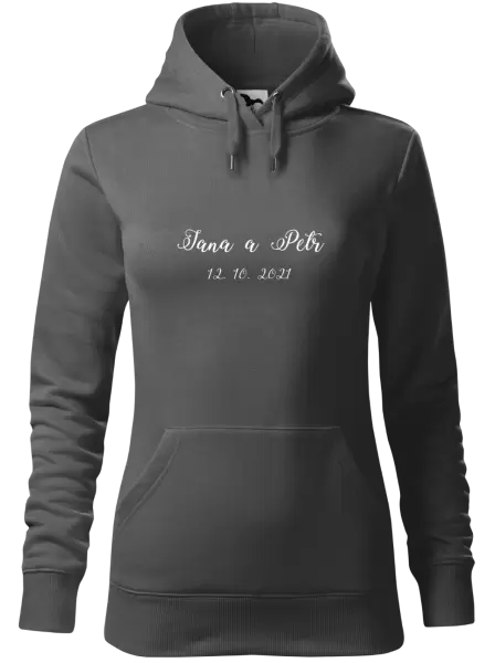 Dámská mikina Jména a datum písmo 3