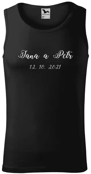 Pánské tílko Jména a datum písmo 3