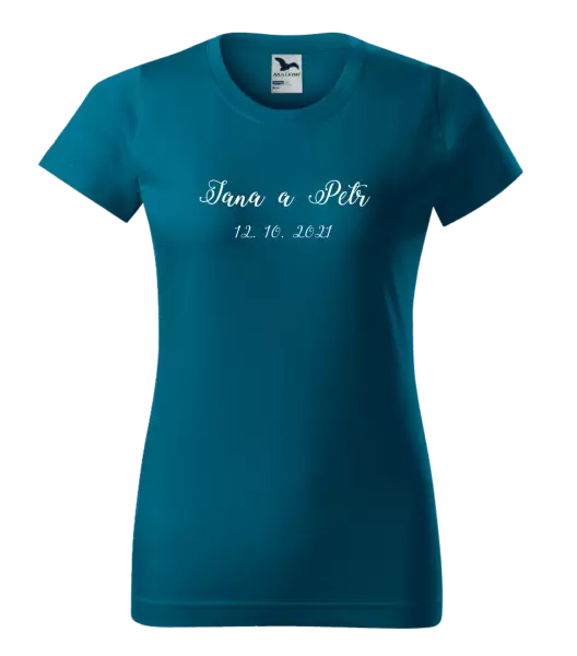 Dámské tričko Jména a datum písmo 3