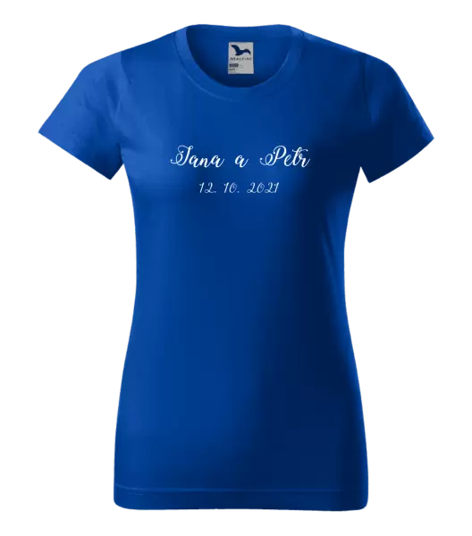 Dámské tričko Jména a datum písmo 3
