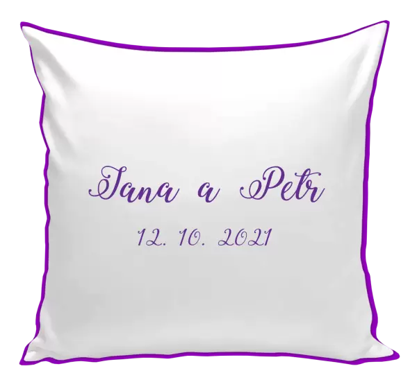 Polštář Jména a datum písmo 3