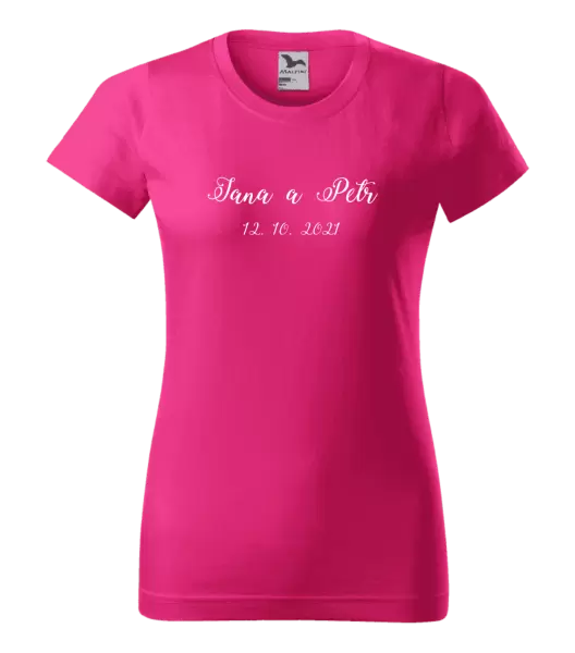 Dámské tričko Jména a datum písmo 3