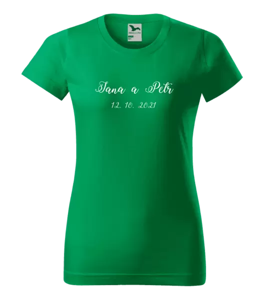 Dámské tričko Jména a datum písmo 3