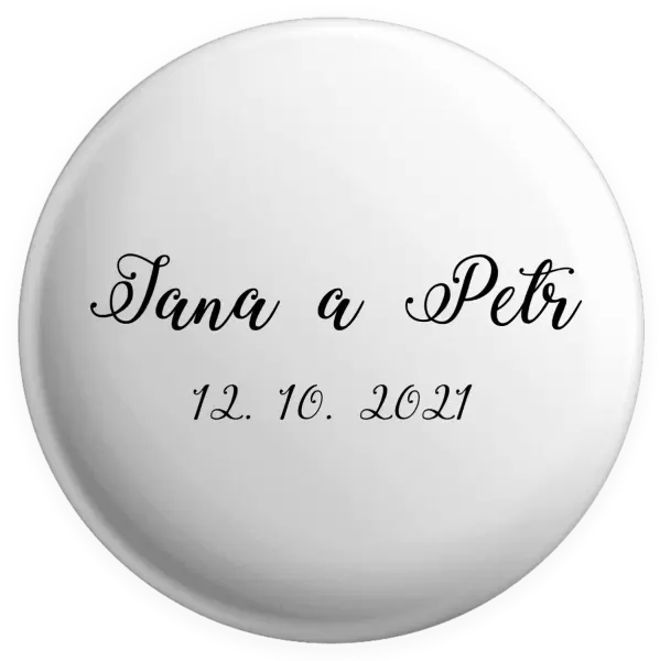 Placka Jména a datum písmo 3