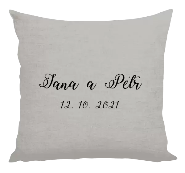 Polštář Jména a datum písmo 3