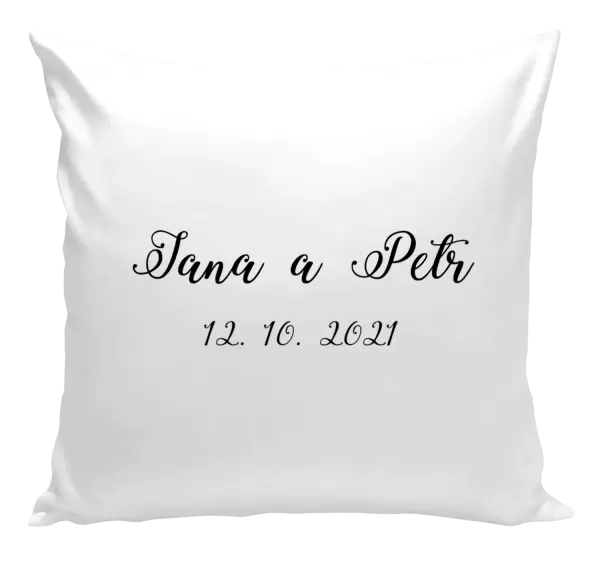 Polštář Jména a datum písmo 3