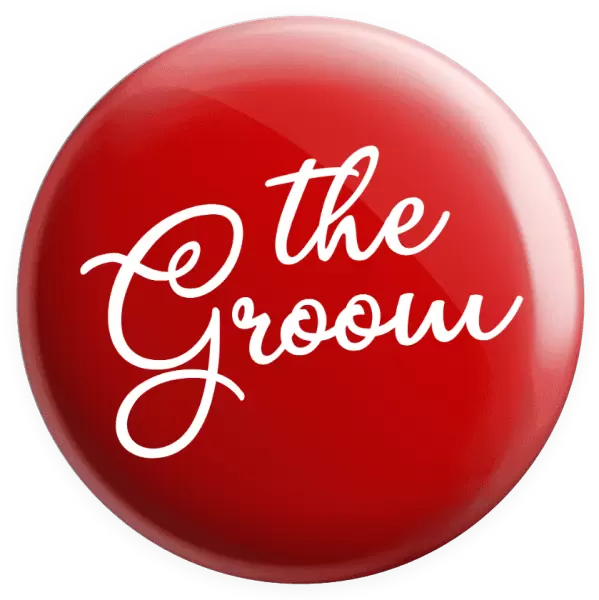 Placka The Groom - nápis