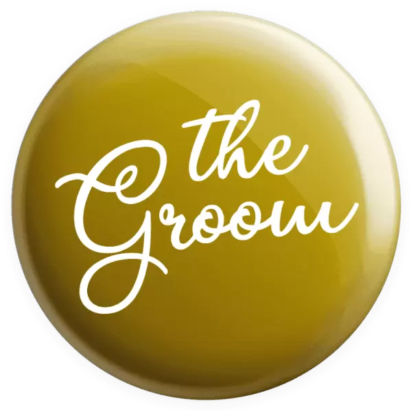 Placka The Groom - nápis