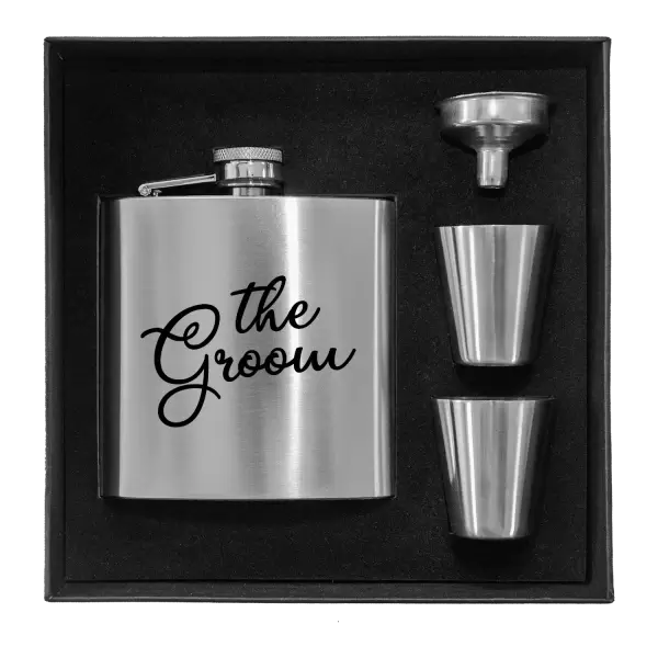 Ploskačka v krabičke The Groom - nápis