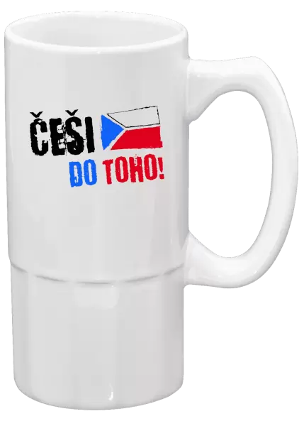 Půllitr Češi, do toho! - vlajka