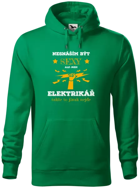 Pánská mikina Nesnáším být sexy, ale jsem elektrikář