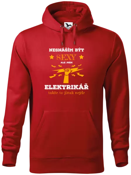 Pánská mikina Nesnáším být sexy, ale jsem elektrikář