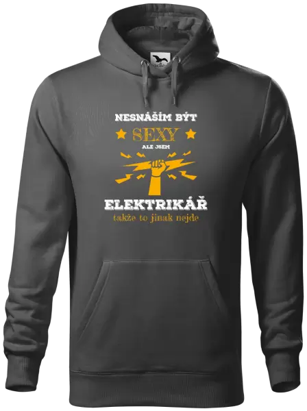Pánská mikina Nesnáším být sexy, ale jsem elektrikář