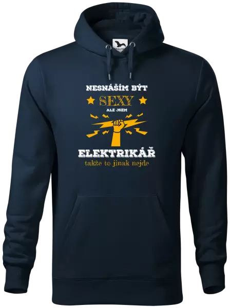 Pánská mikina Nesnáším být sexy, ale jsem elektrikář