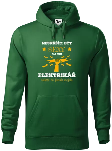 Pánská mikina Nesnáším být sexy, ale jsem elektrikář