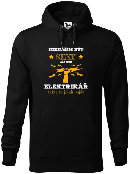 Pánská mikina Nesnáším být sexy, ale jsem elektrikář