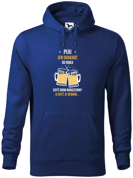 Pánská mikina Piju jen dvakrát do roka