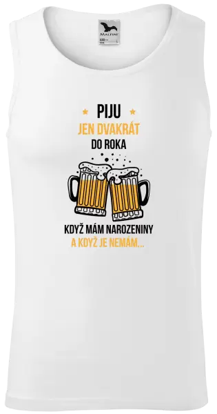 Pánské tílko Piju jen dvakrát do roka