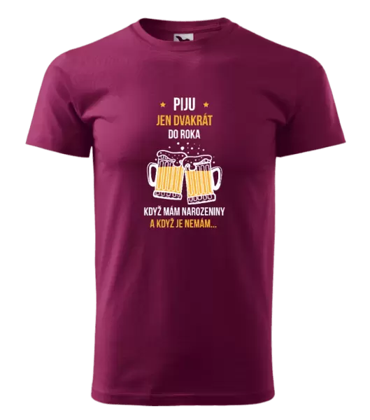 Pánské tričko Piju jen dvakrát do roka
