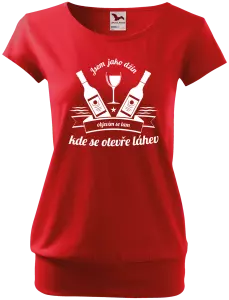 Dámské tričko Jsem jako džin, objevím se tam, kde se otevře lahev