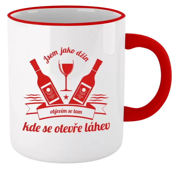 Hrnek Jsem jako džin, objevím se tam, kde se otevře lahev