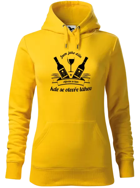 Dámská mikina Jsem jako džin, objevím se tam, kde se otevře lahev